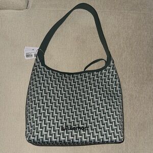 lululemon athletica Green and Gray Monogram Knit Shoulder Bag